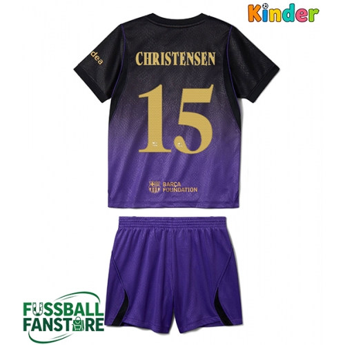 Barcelona Andreas Christensen #15 Replik Auswärtstrikot Kinder 2026-27 Kurzarm (+ Kurze Hosen)
